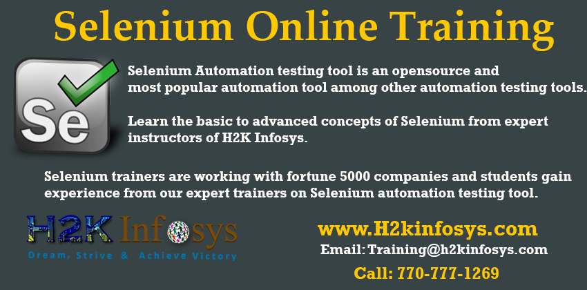 Selenium Online Training Classes Selenium Online Training Classes