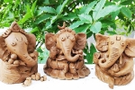 how to make ganesha with clay in telugu, eco friendly Ganesh idol, how to make eco friendly ganesh idol from clay at home, Lord ganesha