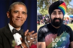 sikh man, pride month 2019, pride month 2019 sikh man s rainbow turban impresses barack obama, Lesbian