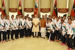 Rio Olympics-bound athletes, Brazil Olympics Indian athletes, modi meets rio olympics bound athletes, Narinder batra