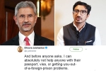 jaishankar, minister of external affairs, new foreign minister s son dhruva jaishankar says he can t help with passport woes in cheeky tweet, L v subrahmanyam