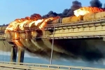 Crimea bridge latest, Crimea bridge damage, huge explosion on crimea bridge that connects russia, Fire accident